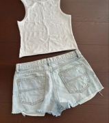 Topshop spodenki jeansowe szorty top biały S