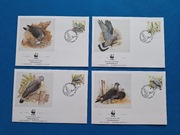 Zestaw 4 szt. koperta koperty WWF Portugalia gołąb srebrzysty