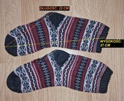 Antypoślizgowe grube ocieplane skarpety z futrem, wzór skandynawski