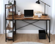 Biurko z Półkami 120x64 Loftowe Gamingowe Komputerowe Metalowe 