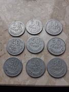 9 sztuk monet 50 gr. z 1965 roku