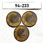 Moneta 2 zł  1994 rok ZESTAW 94-233= 3 szt.
