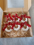 Zestaw BOX ozdoby świąteczne zawieszki na choinkę makrama 6 sztuk