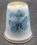 Naparstek kolekcjonerski porcelanowy - Spode - niebieskie motyle