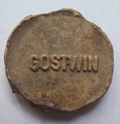 Stara plomba ołowiana kolejowa Gostwin - D.O.K.P. (DOKP) Wrocław, PKP 1948