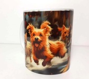 kubek z biegnącymi psiakami, 330 ml