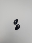 Kaboszony szklane fasetowane czarne łezka | 2 szt | DIY biżuteria