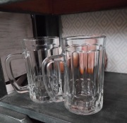 Masywne kufle do piwa ciężkie grube solidne szkło barowe komplet zestaw 