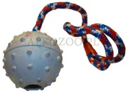 1101 ALKO PIŁKA DLA PSA GUMOWA 6,5 cm SZNURKU 30cm