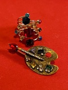 Broszka paleta malarska i pierścionek regulowany