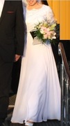 Suknia ślubna, rozmiar 36 długi rękaw, welon gratis