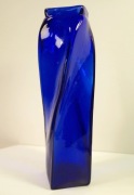 Kobaltowy Wazon Szkło Artystyczne Andrzej Rafalski lata 90 wys 29