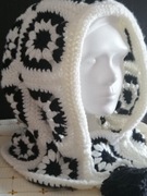 Czapka damska, kominiarka. Komplet z rękawiczkami bez palcow