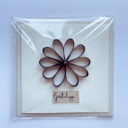 Kartka ślubna/telegram; elegancka, kwiat, quilling