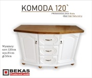 Komoda 120 Prowansalska Biała z Dębowym BLATEM Meble Bekas Producent Mebli 