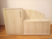 Szafka z siedziskiem do przedpokoju szare drewno