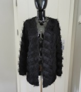 czarny kardigan z frędzlami Vero Moda rozmiar M sweter narzutka