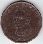 Dominikana 1 peso 2008 - 25 mm magnetyczna nr 1