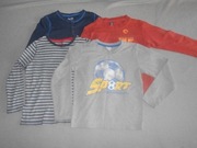 Cienkie bluzy dla chłopca Lupilu  r.110-116 -4 szt