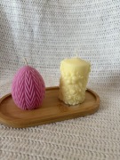 Zestaw prezentowy świece sojowe ekologiczne i elegancka tacka