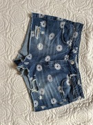 Topshop W32 moto spodenki jeansowe stokrotki dziury