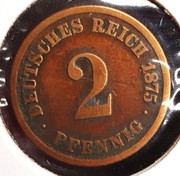 2  Pfennig 1875 A , Niemcy-Cesarstwo