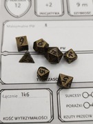 Zestaw 7 kości rpg  D4 D20 dungeon and dragons d&d metalowe małe
