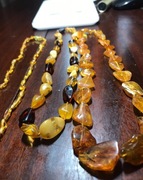 3 x naszyjniki z bursztynem baltyckim 