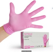 RĘKAWICZKI NITRYLOWE BEZPUDROWE RÓŻOWE CLARA ROZMIAR M