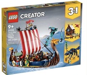 LEGO Creator 3 w 1 Statek wikingów i wąż z Midgardu 31132 + 9 lat 