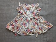 Kwiecista sukienka z koronką na roczek, wesele, urodziny, rozm. 86