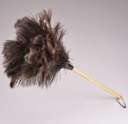 Miotełka ze strusich piór drewniana rączką - 60 cm Antystatyczna do kurzu