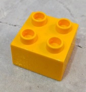 LEGO Duplo klocek 2x2 żółtopomarańczowy 2szt.