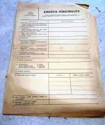 Ankieta Personalna, Kwestionariusz, Druk, PRL, lata 50-te