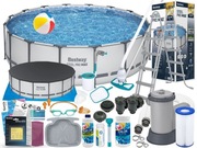 Basen Bestway 488x122 Ogrodowy Stelażowy 5612Z 21w1 Zestaw 21w1