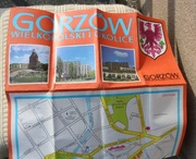Gorzów Wielkopolski - plan centrum folder turystyczny lata 1990-te