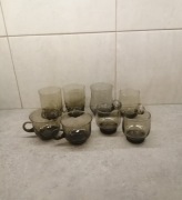 szklaneczki filiżanki szkło dymne 8 szt