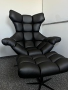 Luksusowy fotel biurowy z podnóżkiem