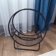 Kosz na drewno do kominka czarny wygodny uchwyt