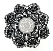 Serwetka szydełkowa 48cm czarno-szara (S158)