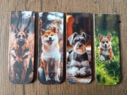 4 zakładki magnetyczne do książek. Psy