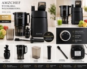 NOWA Wyciskarka wolnoobrotowa AMZCHEF SJ-036 | 250W | komplet | OKAZJA