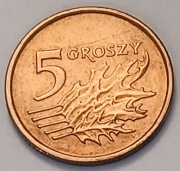 5 gr groszy 2002 r. ładna