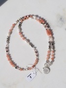 Naszyjnik toggle perły srebro kamienie naturalne