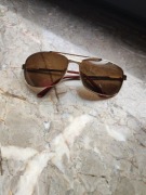 męskie okulary przeciwsłoneczne brązowe złote modne eleganckie 