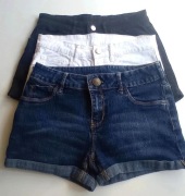 Szorty 3 pary bawełna cotton 100% r.XS jak nowe