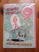 Kartka urodzinowa dla dziewczynki 9 urodziny 9 lat