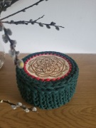  Szkatułka,koszyk, organizer ,mandala box prezentowy, pamiątka szydełko