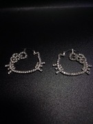 Oryginalne Kolczyki Hello Kitty Sanrio Srebrne Cyrkonie Y2K