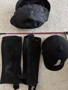 Zestaw jeździecki – kask Penta Riding + czapsy + bat